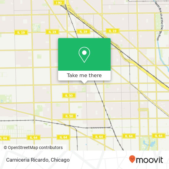 Mapa de Carniceria Ricardo, 4419 W Diversey Ave Chicago, IL 60639