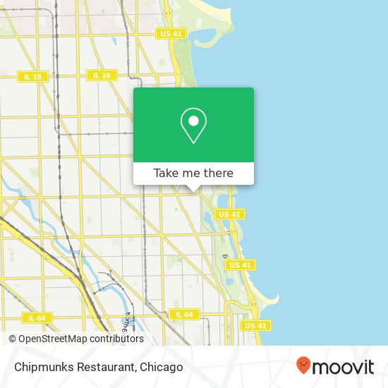 Mapa de Chipmunks Restaurant, 438 W Diversey Pkwy Chicago, IL 60614