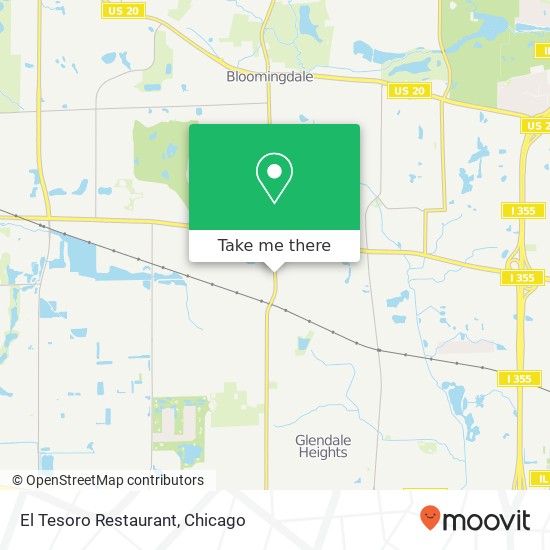 Mapa de El Tesoro Restaurant, 1995 Bloomingdale Rd Glendale Heights, IL 60139