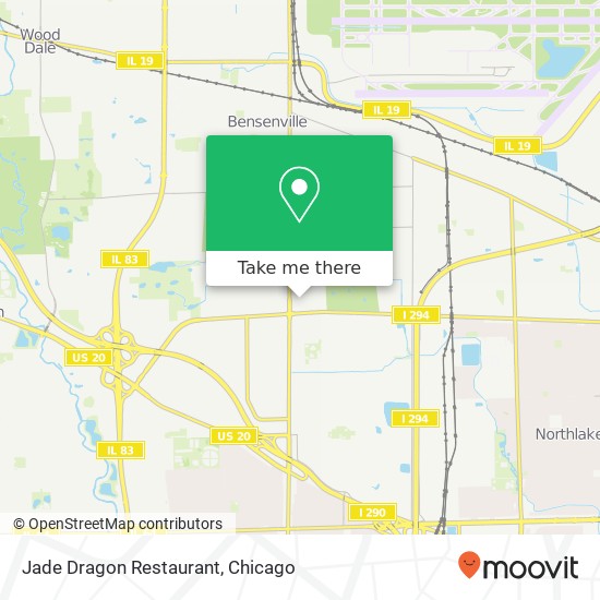 Mapa de Jade Dragon Restaurant, 1075 S York Rd Bensenville, IL 60106