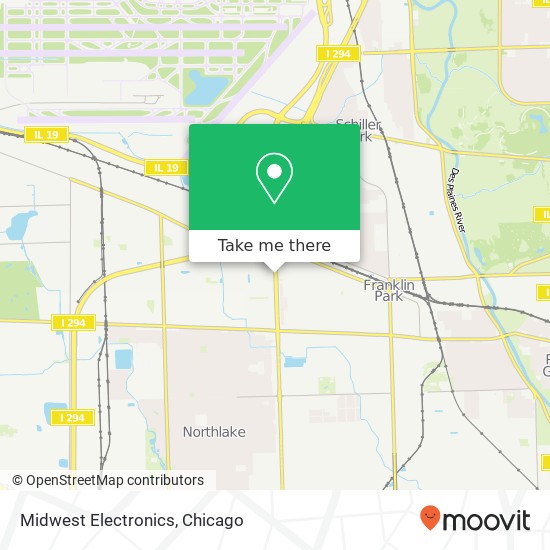 Mapa de Midwest Electronics, 3230 Mannheim Rd Franklin Park, IL 60131
