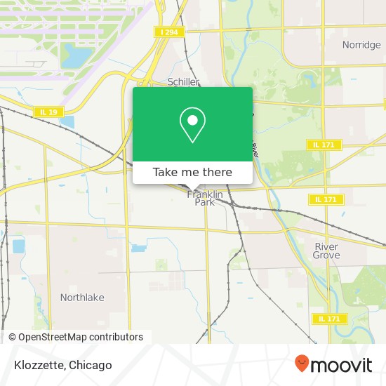 Mapa de Klozzette, 9704 Franklin Ave Franklin Park, IL 60131