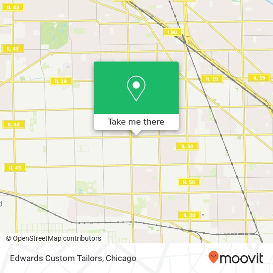 Mapa de Edwards Custom Tailors, 5508 W Belmont Ave Chicago, IL 60641