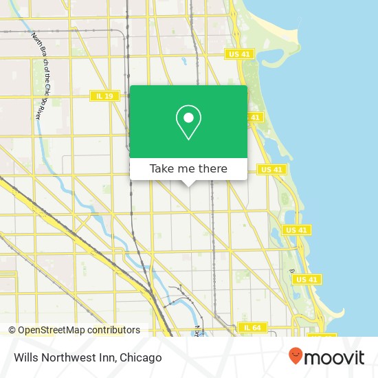 Mapa de Wills Northwest Inn, 3030 N Racine Ave Chicago, IL 60657