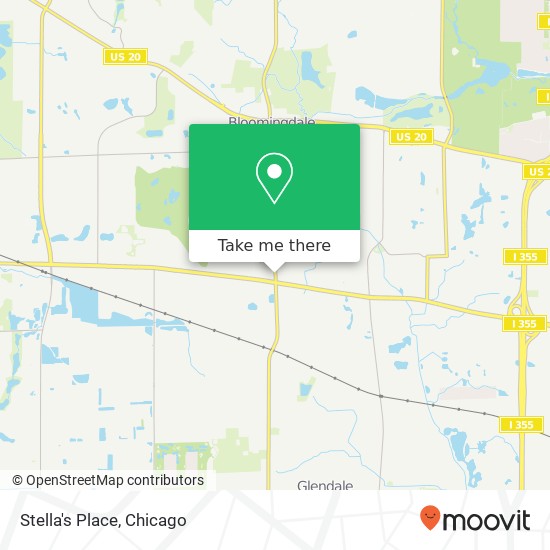 Mapa de Stella's Place, 2190 Bloomingdale Rd Glendale Heights, IL 60139