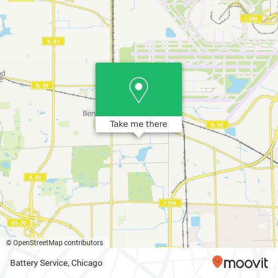 Mapa de Battery Service, 410 Evergreen Ave Bensenville, IL 60106