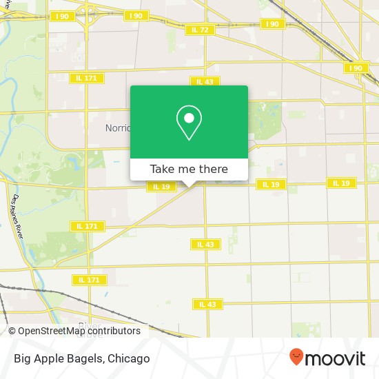 Mapa de Big Apple Bagels, 7327 W Forest Preserve Ave Chicago, IL 60634