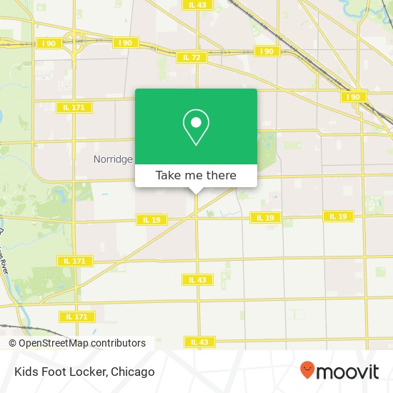 Mapa de Kids Foot Locker, 4160 N Harlem Ave Norridge, IL 60706