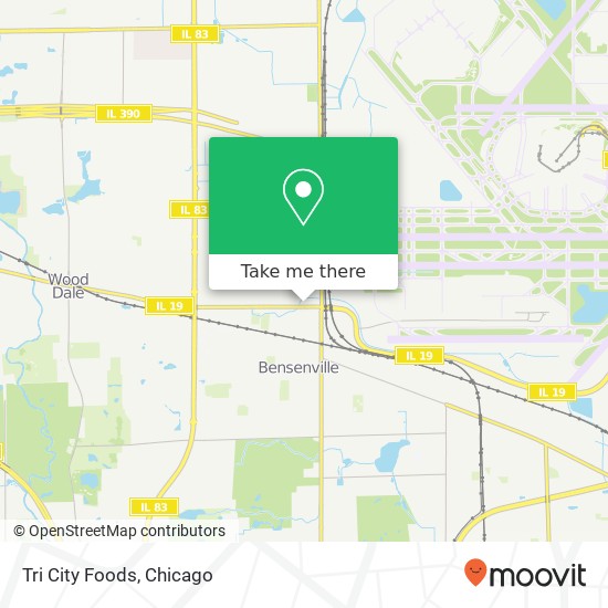 Mapa de Tri City Foods, 111 W Irving Park Rd Bensenville, IL 60106
