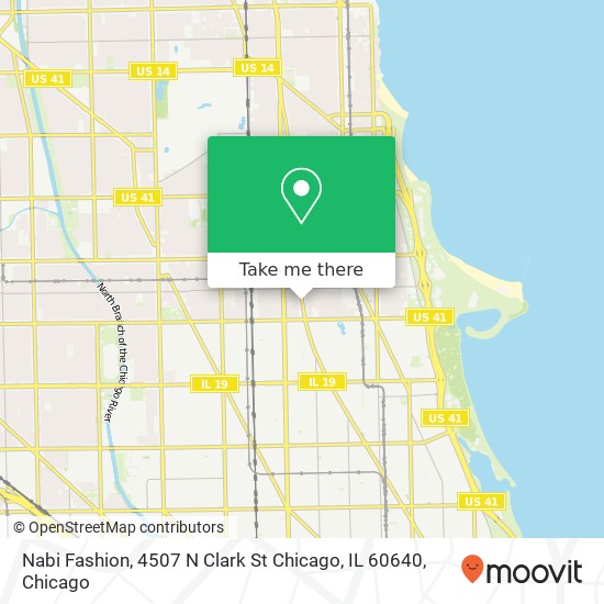 Mapa de Nabi Fashion, 4507 N Clark St Chicago, IL 60640