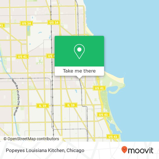 Mapa de Popeyes Louisiana Kitchen, 4604 N Broadway St Chicago, IL 60640