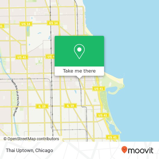 Mapa de Thai Uptown, 4621 N Broadway St Chicago, IL 60640