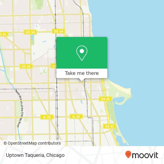 Mapa de Uptown Taqueria, 1206 W Lawrence Ave Chicago, IL 60640