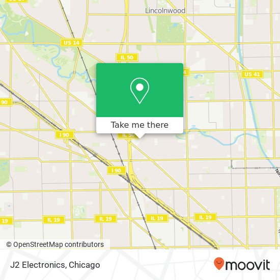 Mapa de J2 Electronics, 5070 N Kimberly Ave Chicago, IL 60630