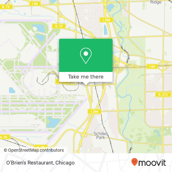 Mapa de O'Brien's Restaurant, 5600 Mannheim Rd Chicago, IL 60666