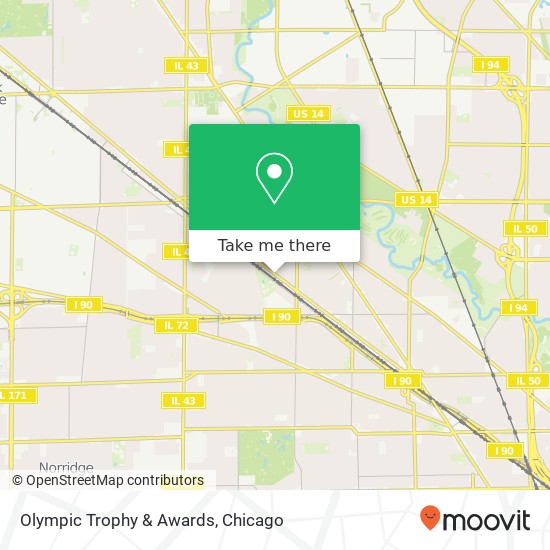 Mapa de Olympic Trophy & Awards, 5860 N Northwest Hwy Chicago, IL 60631