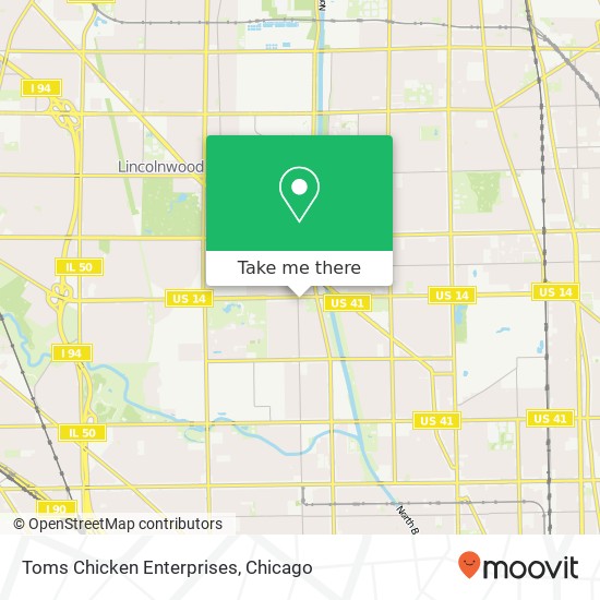 Mapa de Toms Chicken Enterprises, 3357 W Peterson Ave Chicago, IL 60659