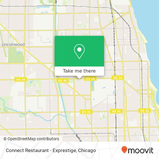 Mapa de Connect Restaurant - Exprestige, W Peterson Ave Chicago, IL 60659