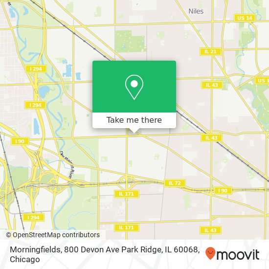 Mapa de Morningfields, 800 Devon Ave Park Ridge, IL 60068