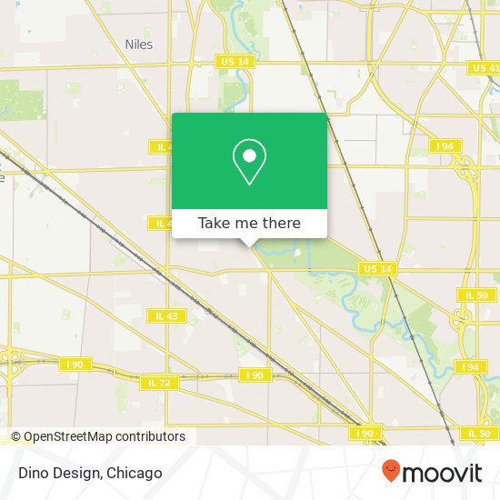 Mapa de Dino Design, 6538 N Milwaukee Ave Chicago, IL 60631