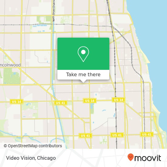 Mapa de Video Vision, 2524 W Devon Ave Chicago, IL 60659