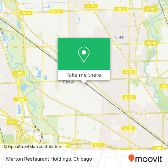 Mapa de Marton Restaurant Holdings, 110 Main St Park Ridge, IL 60068