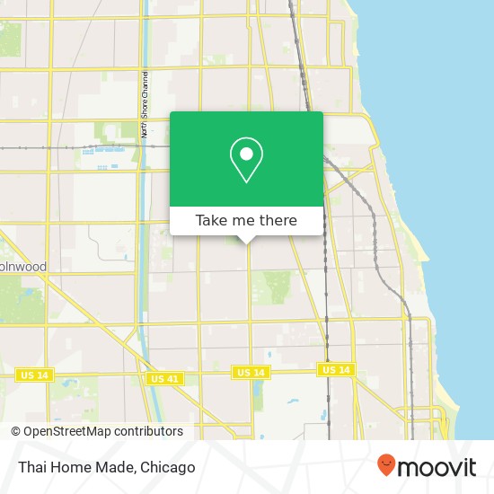 Mapa de Thai Home Made, 6950 N Western Ave Chicago, IL 60645