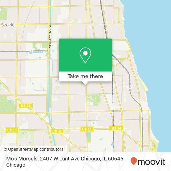 Mapa de Mo's Morsels, 2407 W Lunt Ave Chicago, IL 60645
