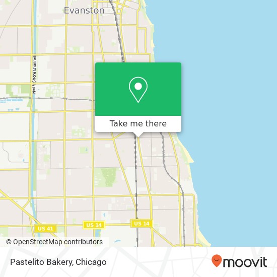 Mapa de Pastelito Bakery, 7137 N Clark St Chicago, IL 60626