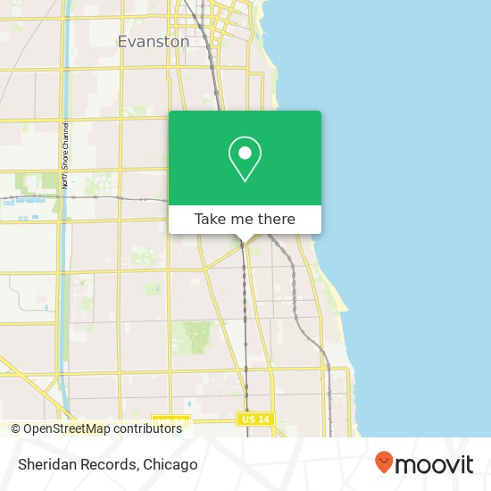Mapa de Sheridan Records, 7368 N Clark St Chicago, IL 60626