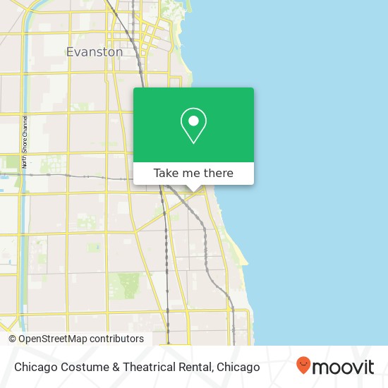 Mapa de Chicago Costume & Theatrical Rental, 1515 W Howard St Chicago, IL 60626