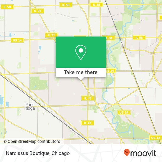 Mapa de Narcissus Boutique, 7752 N Milwaukee Ave Niles, IL 60714