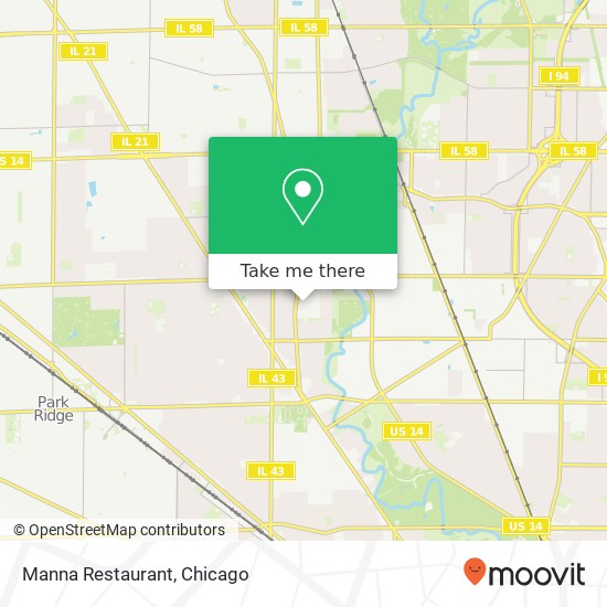 Mapa de Manna Restaurant, 801 Civic Center Dr Niles, IL 60714