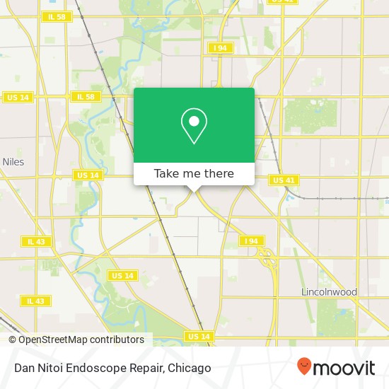 Mapa de Dan Nitoi Endoscope Repair, 7855 Gross Point Rd Skokie, IL 60077