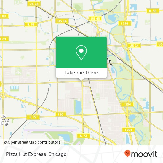 Mapa de Pizza Hut Express, 1175 E Oakton St Des Plaines, IL 60018