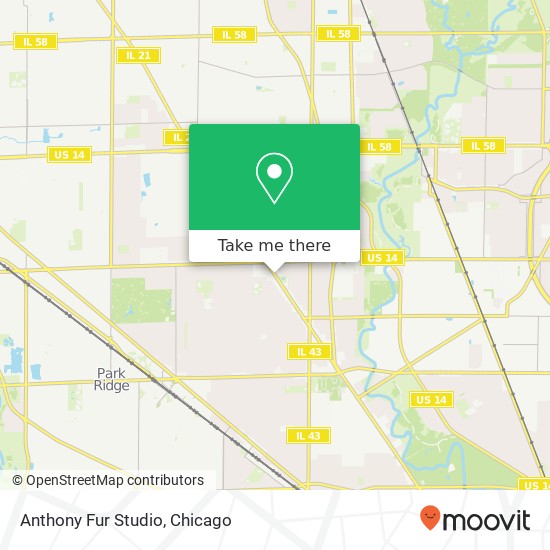 Mapa de Anthony Fur Studio, 7900 N Milwaukee Ave Niles, IL 60714