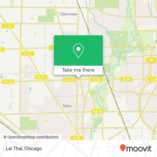 Mapa de Lai Thai, 7168 W Dempster St Morton Grove, IL 60053