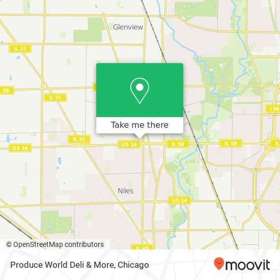 Mapa de Produce World Deli & More, 7220 Dempster St Morton Grove, IL 60053