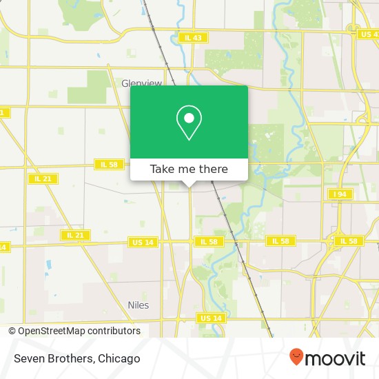 Mapa de Seven Brothers, 9300 Waukegan Rd Morton Grove, IL 60053