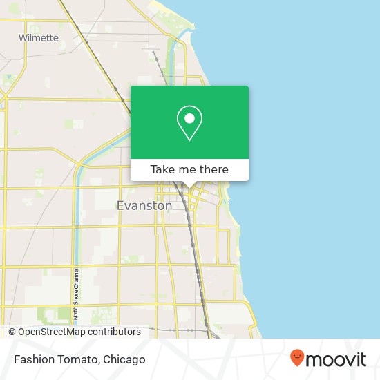 Mapa de Fashion Tomato, 1631 Sherman Ave Evanston, IL 60201