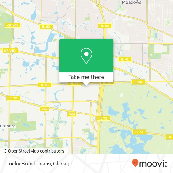 Mapa de Lucky Brand Jeans, 5 Woodfield Mall Schaumburg, IL 60173