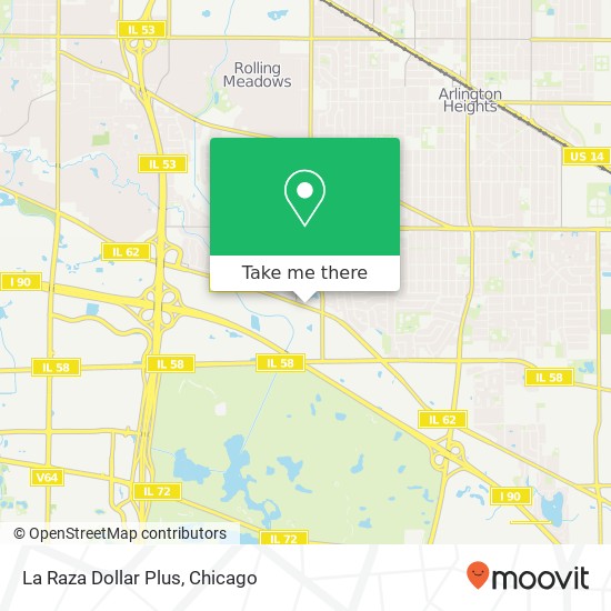 Mapa de La Raza Dollar Plus, 1748 W Algonquin Rd Arlington Heights, IL 60005