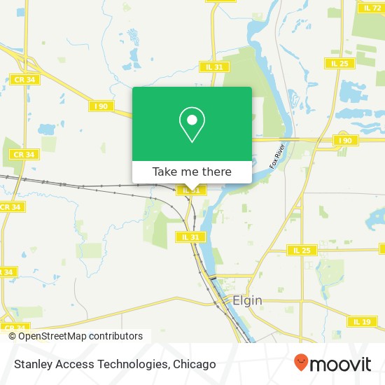 Mapa de Stanley Access Technologies, 925 N State St Elgin, IL 60123