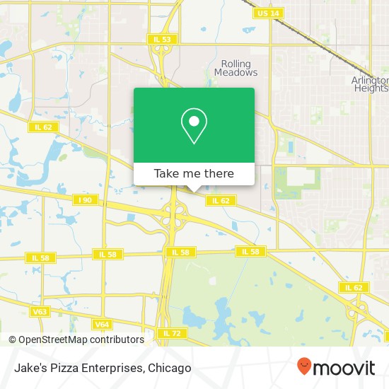 Mapa de Jake's Pizza Enterprises, 3501 Algonquin Rd Rolling Meadows, IL 60008