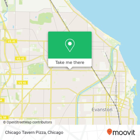 Mapa de Chicago Tavern Pizza, 2901 Central St Evanston, IL 60201