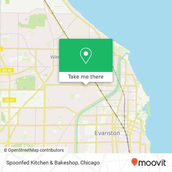 Mapa de Spoonfed Kitchen & Bakeshop, Central St Evanston, IL 60201