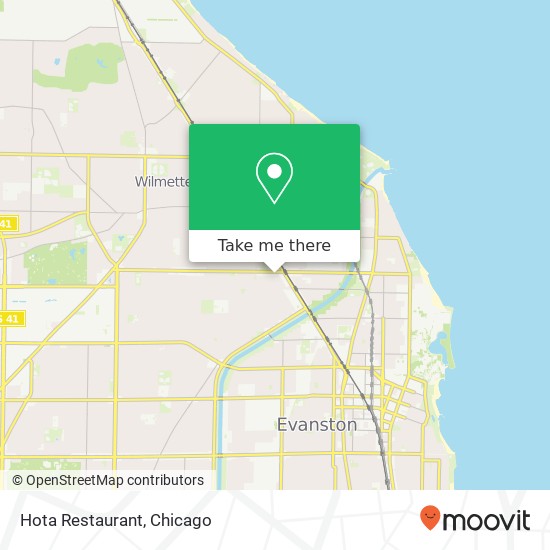 Mapa de Hota Restaurant, 2545 Prairie Ave Evanston, IL 60201