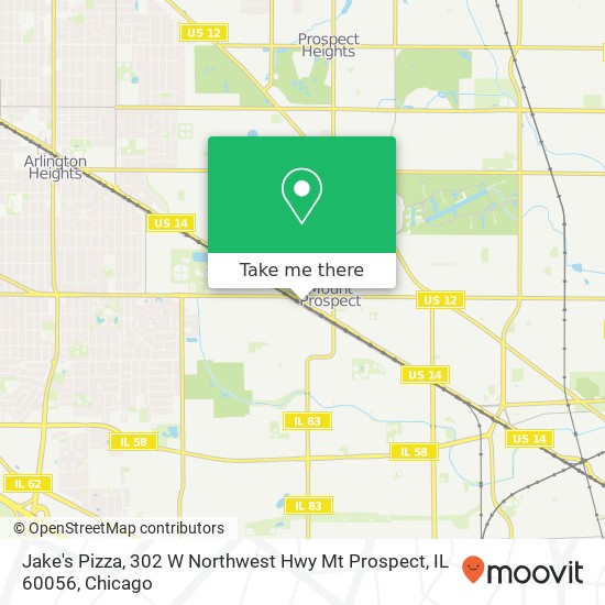 Jake's Pizza, 302 W Northwest Hwy Mt Prospect, IL 60056 map