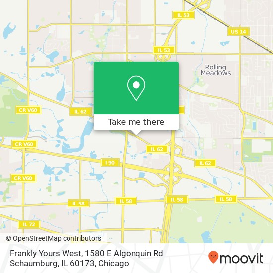 Mapa de Frankly Yours West, 1580 E Algonquin Rd Schaumburg, IL 60173