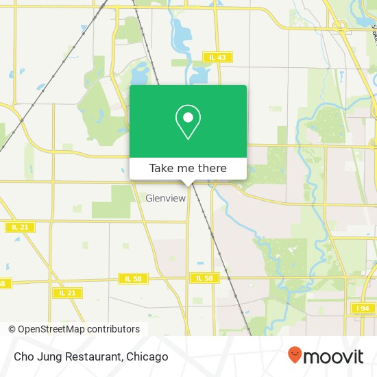 Mapa de Cho Jung Restaurant, 952 Harlem Ave Glenview, IL 60025